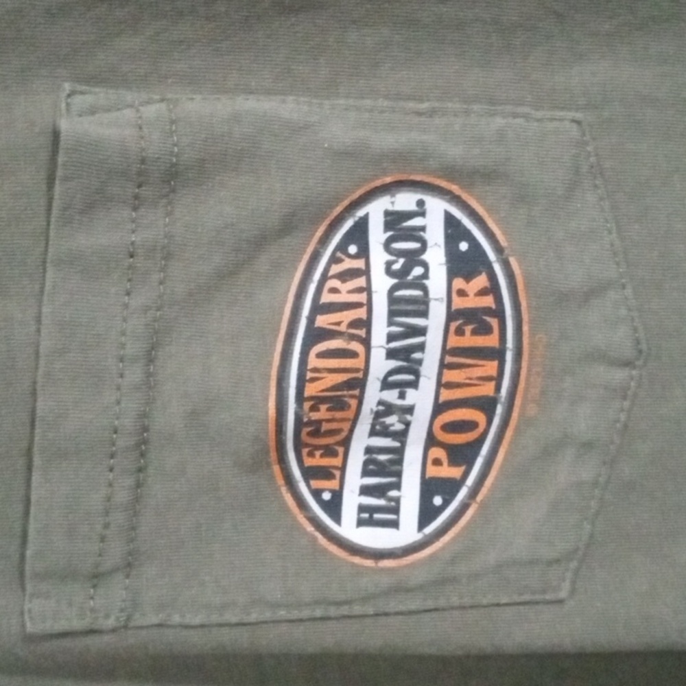 Harley-Davidson OD Green Short Sleeve Pocket Tee Men's Medium
